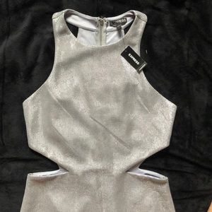 Silver cut-out dress